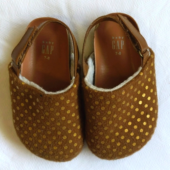 babyGap warm-lined clog style slippers with strap size 7-8 toddler girls - Picture 2 of 6